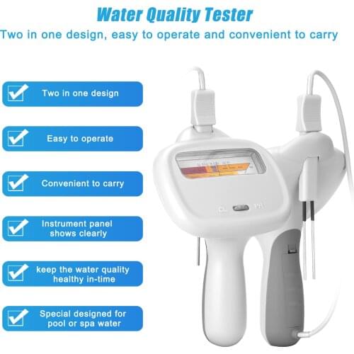 PC102C Swimming Pool Water Quality Tester Portable PH Test Pen CL2 Chlorine Detector Chlorine Meters PH Tester 2-in-1 Tester