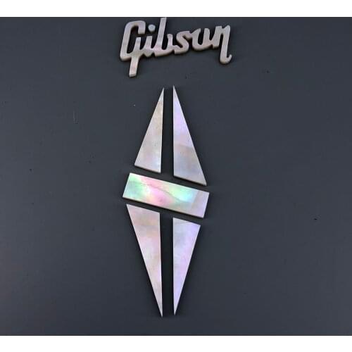 2 mm thick Gib Diamond Split White Mother of Pearl Guitar Peghead Logo inlay Decal