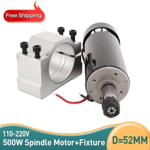 Top 500W ER11 collet 52mm diameter DC 0-100 CNC Carving Milling Air cold Spindle Motor For Engraving runout less than 0.01 mm