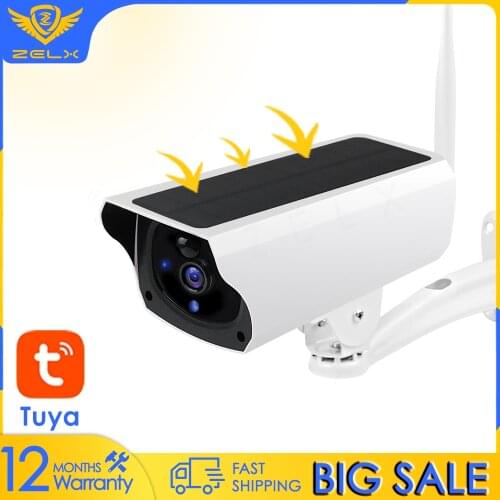 Tuya Solar IP Camera WiFi Outdoor Video Surveillance Camera Battery Powered 1080P HD Security Camera PIR Detection Google Home