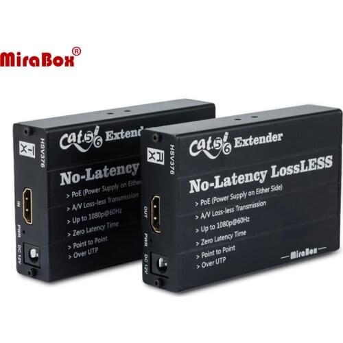 MiraBox HSV376 No Latency HDMI Extender 1080P Lossless HDMI over UTP up to 120m HDMI over Cat5e Cat6
