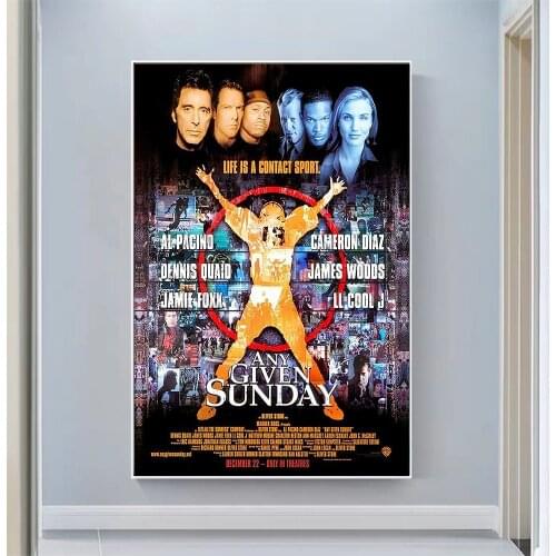V2034 Any Given Sunday (3) Vintage Classic Movie Wall Silk Cloth HD Poster Art Home Decoration Gift