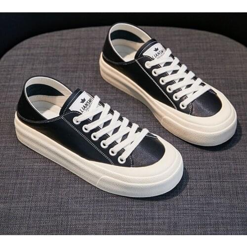 Women Shoes Genuine Leather Casual Shoes Lace Up Sneakers Non-Slip Flats Black Orange White Shoes Wide Toe Lady Daily Footwear