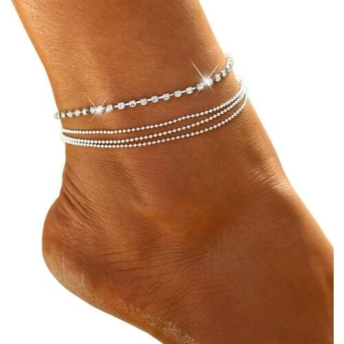 Fashion Simple Chain Anklet Set For Women DIY Gold Chain Anklet 2020 Chain Foot Bracelet Beach Anklet Bohemian Jewelry