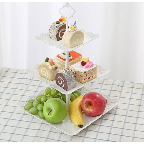 10pcs European Three Layer Fruit Plates Living Room Dessert Table Decoration Cake Snack Tray Dried Fruit Holder Rack