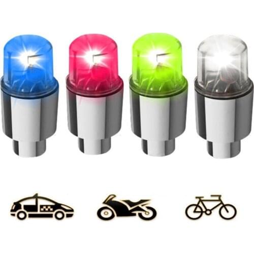 2Pcs Car Tire Valve Light Bicycle Light Bike Lamp For Bicycle Car Accessories Red Blue Green Colorful Decorative lights