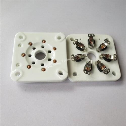 2pcs ceramic tube socket seat GZC7-A GZC7-A-G 7 pin seat tube socket silver foot for 813 FU-13 5-125B 8001