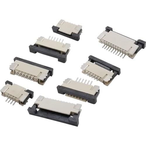 20Pcs FPC FFC Connector 0.5mm/1mm Pitch Under Clamshell Socket Flat Cable Adapter PCB Bottom Contacts Connector