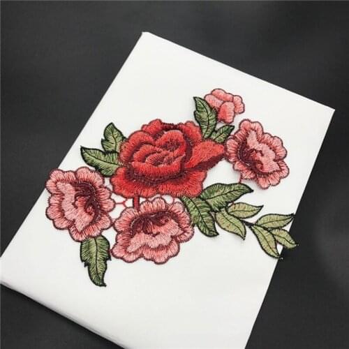 20pcs Jacket parches bordados Peony Flower Embroidered Applique Sewing Patches Floral Patch For Clothing Cheongsam Patchwork DIY