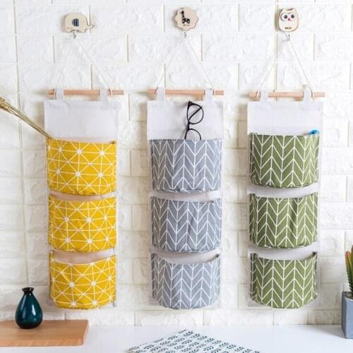 2018 Cotton waterproof storage shelves hanging multi-storey wall shelves door storage bag debris corner shelf