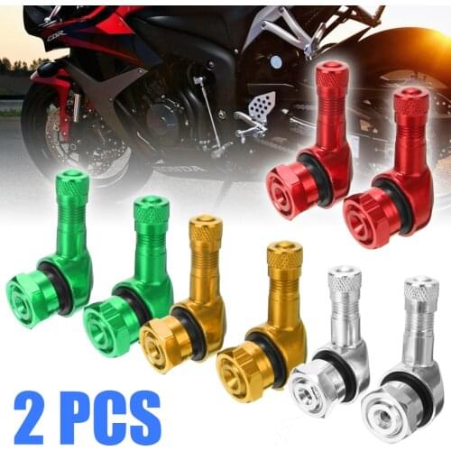 2pcs 90 Degree Angle Aluminum Alloy Valve Stem Motorcycle Wheel Tire Tubeless Valve Stems For 11.3mm Rim Wheel Parts