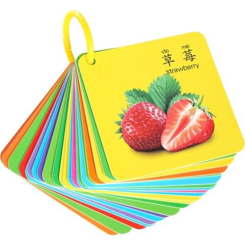 45pcs Kids Cognitive Cards National Flag Profession Animal Fruit Flash Cards Enlightenment Learning Book English Game Memory Toy