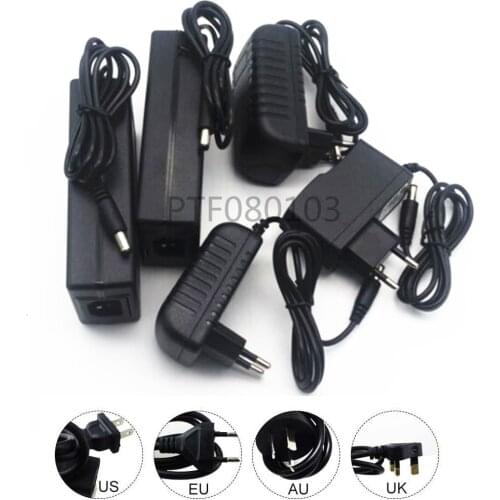 5V 24V 1A 2A 3A 5A 6A 8A 10A Power supply for led strip EU/US/UK/AU adapter for AC110-220V to DC12V options plug transformer