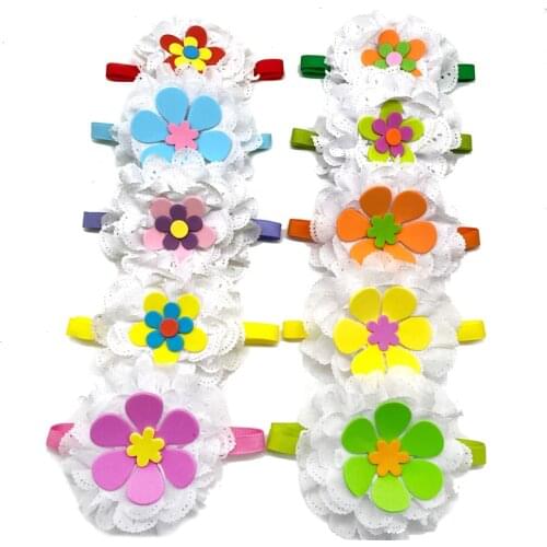 50pcs Pet Accessories Samll Dog Bow Tie Puppy Dog Bowties Flowers Neckties Adjustable Dog Bowtie for Cat Dog Collar Pet Supplier