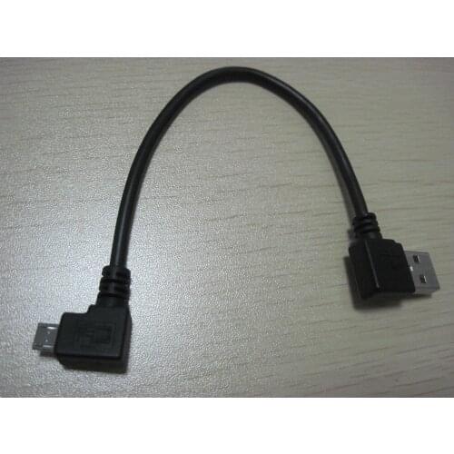 90 Degree USB 2.0 A Male Left Angle to Micro Right Angle Cable Cord