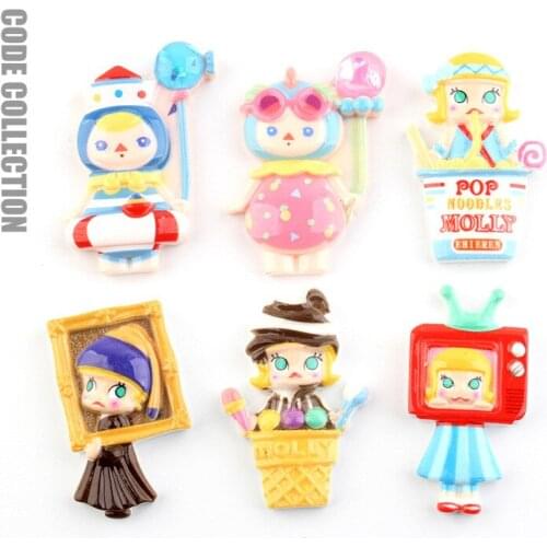 Large Size Resin Acrylic Cartoon Character Brooch Women Fashion Retro Pearl Earring Girly Pin Cute Accessories High Quality Gift