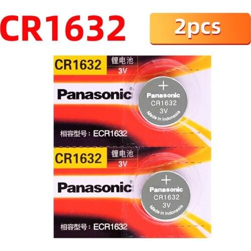 PANASONIC 2pcs/lot cr1632 ECR1632 DL1632 KCR1632 LM1632 KL1632 Button Cell Batteries 3V Coin Lithium counter clock