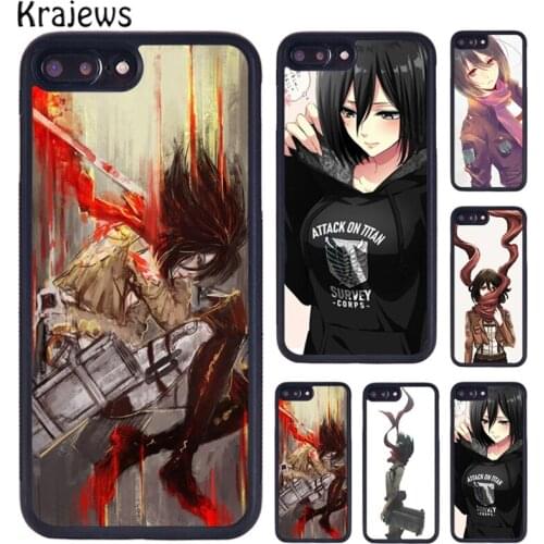 Krajews Mikasa Attack on titan TPU Phone Case For iPhone 6 7 8 Plus 11 12 Pro X XR XS Max Samsung Galaxy S5 S6 S7 S8 S9 S10 PLUS