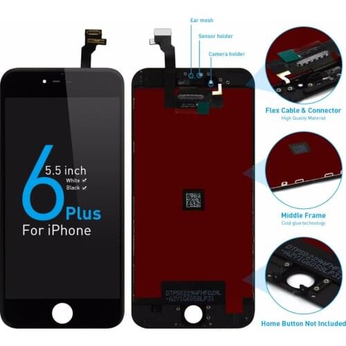 Grade AAA Parts For Apple iPhone 6 PLUS 5.5" LCD Display + Touch Screen Digitizer Assembly A1522 A1524 A1593 Black White