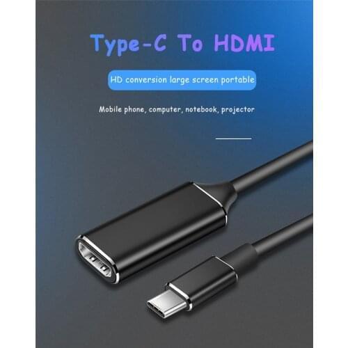 For PC Tablet Mobile Phone USB-C HDMI Adapter Video Cables USB-C Type C To HDMI-compatible HD TV Adapter USB 3.1 4K Converter