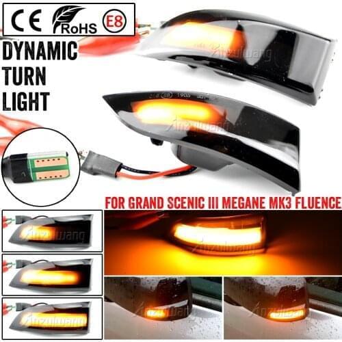 For Renault Megane MK3 Safrane LED Dynamic Side Blinker Light Dynamic Turn Signal Side Mirror Sequential Blinker Indicator Light