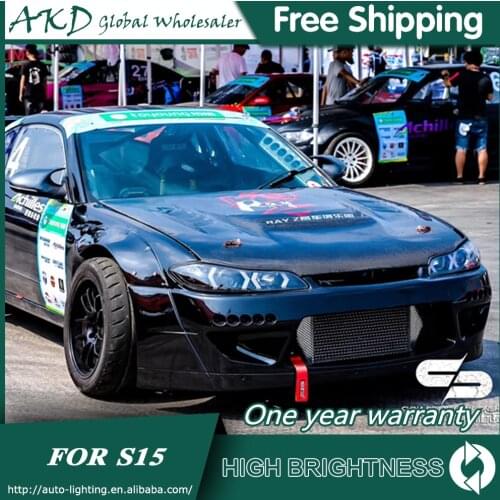 Headlights For Car Nissan S15 1999-2014 S15 DRL Day Running Light Head Lamp LED Bi Xenon Bulb Fog Lights Tuning Car Accessory