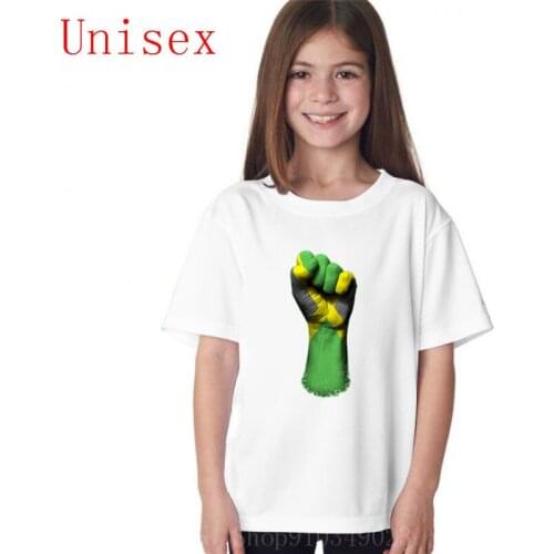 Flag of Jamaica on a Raised Clenched Fist children clothes tops for girls shirts for teenage girls kids clothes girls 8 to 12