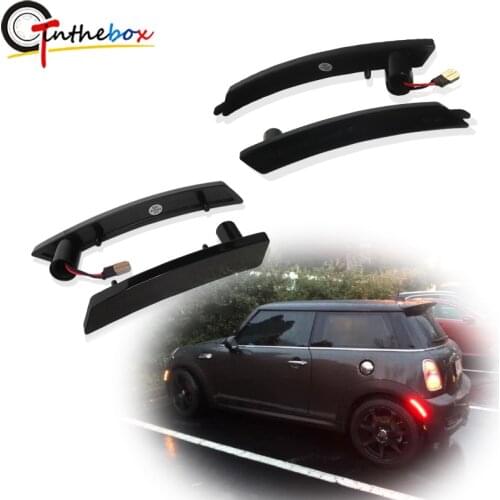 Gtinthebox Smoked Lens Amber/Red Full LED Side Marker Light Set For 2007-13/14 MINI Cooper OEM Front/Rear Arch Sidemarker Lamps