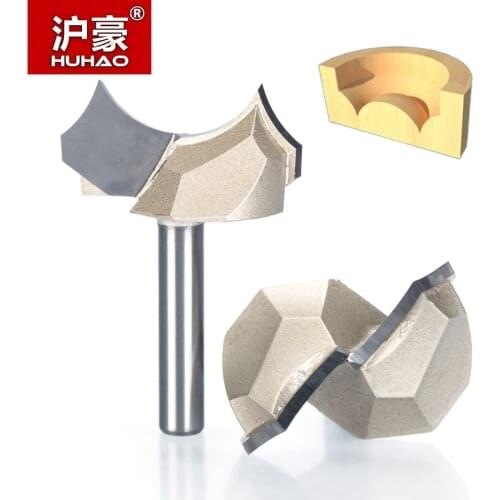 HUHAO 1pc 1/2" 1/4" Shank Round Over Groove Router Bits For Wood Engraving Cutter Woodworking Bit Point-cut