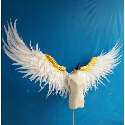 Cosplay Adult big size black and gold Feather angel Wings Photo Prop Stage Show angel wing Halloween Costume Party Supplies