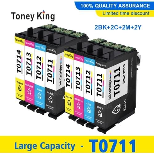 2 Set T0711 Ink Cartridge For Epson Stylus D78 D92 D120 DX4000 SX210 SX215 SX218 SX115 SX400 SX405 SX410 SX415 SX605 Printer