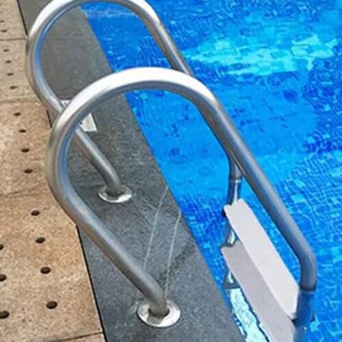 Pool Rung Ladder Steps Replacement Anti-slip Above-Ground Swimming Pool SPA Pedal Escalator Kick Step w/ Bolt fit 1.9in Pole