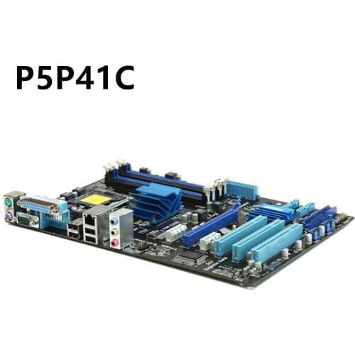 Asus P5P41C Desktop Motherboard P41 Socket LGA 775 Q8200 Q8300 DDR2/3 16G ATX UEFI BIOS Original Used Mainboard On Sale