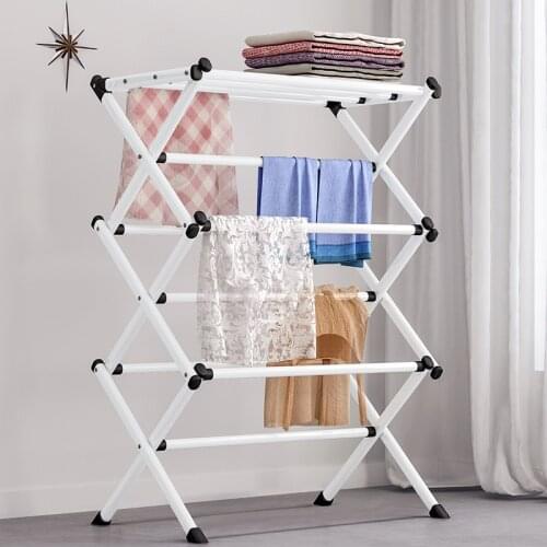 Metal Clothes Rack Multifunctional Storage Organizer Floor Shelf Towel Rack Home Furniture Fashion Simple Drying Rack for Dorm