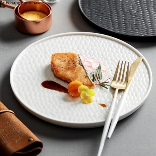 Household Tableware Set Irregular White Ceramic Steak Plate Dessert Dessert Plate Hotel Restaurant Kitchen Utensils Porcelain