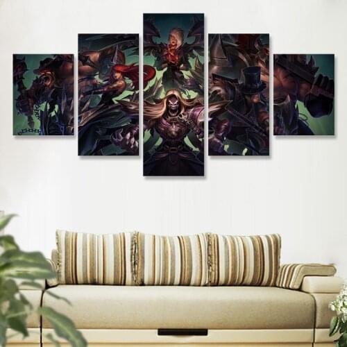 LoL Sona Pentakill Wall Art Painting 5 Panels Canvas Paintings Wall Decor Picture Livingroom Home Decoration