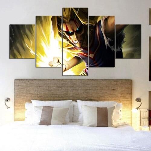 Wall Art Decor 5 Pcs My Hero Academia Canvas Print Painting Modular Anime Picture Modern Living Room Home Decoration Posters