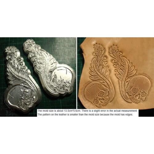 Tang dynasty flower Skull Hand-work unique design leather working carving punches stamp craft leather with leather carving tools