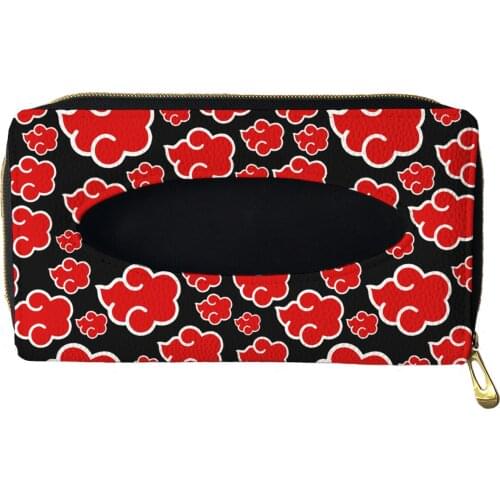 Anime Print PU Leather Tissue Box Portable Car Sun Visor Paper Napkin Leather box Holder Hanging Type Universal Auto Accessories