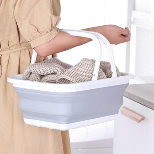 Rectangle Collapsible Sinks Camping Picnic Baskets Folding Laundry Basket Dirty Clothes Storage Container Bucket Cleaning Tools