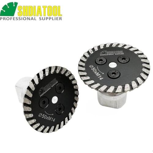 SHDIATOOL 2 pcs Hot pressed mini diamond blades with removable M14 long flange cutting engraving disc carving granite marble