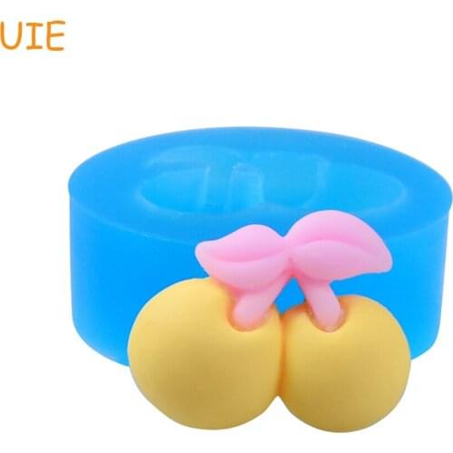 SYL120U 22.8mm Cherry Flexible Silicone Mold Fruit Mould Cupcake Topper, Fondant, Resin, Candy, Cookie Biscuit, Polymer Clay Wax