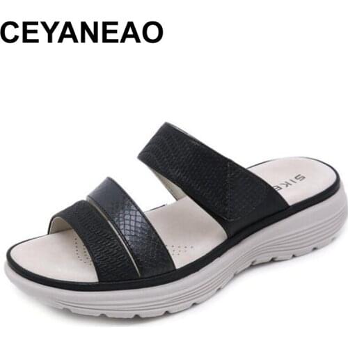 CEYANEAO Slippers Summer Women Shoes Platform Bath Slippers Wedge Beach Slope Flops Shoes Women Slippers Flops Summer Outdoor