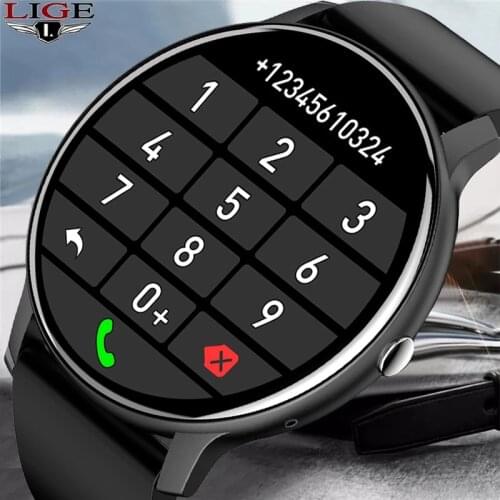LIGE 2021 New Smart Watch Men Full Touch Screen Sports Fitness Watch IP67 Waterproof Bluetooth For Android ios smartwatch Mens