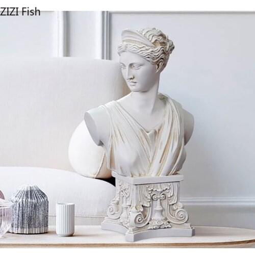 Apollo Statue Myth Figure Portraits Statuette Bust Resin Figurines Vintage Home Decor Modern Imitation Plaster Crafts Sculpture