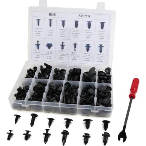 Uxcell 240pcs Car Bumper Push Retainer Clips Rivets with Fastener Remover
