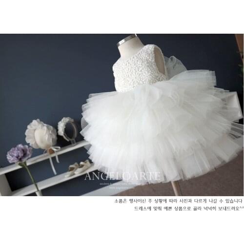1-12Y Hot Sale Elegant Tulle Dress White Satin Baby Girl Tutu Dress Kids Prom Wedding Party Festival Birthday Dresses Wedding