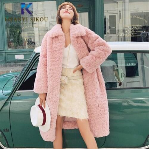 High Quality Faux Fur Coat Winter Women Luxury Long Fur Coat Loose Warm Overcoat Natural Cashmere Fur Jacket Female Plush Coats