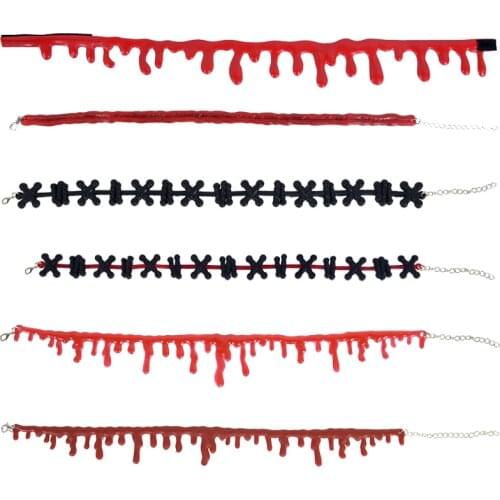 1Pc Fashion Blood Choker Necklace Women Chokers Necklaces Halloween Gift Halloween Cosplay Vampire Fancy Dress Costume Accessory