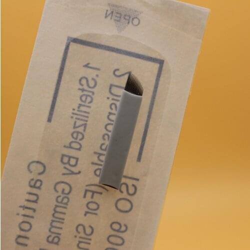 100 PCS 14 pins Sterilized Microblading Needles Eyebrow Tattoo Needles For 3D Eyebrow Embroidery Permanent Makeup Tattoo Pen